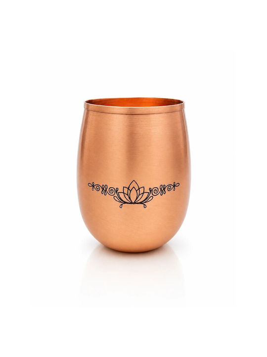 Kupfer Wasserbrille Lotus Design Handgefertigte Reine Kupferbrille 350ml