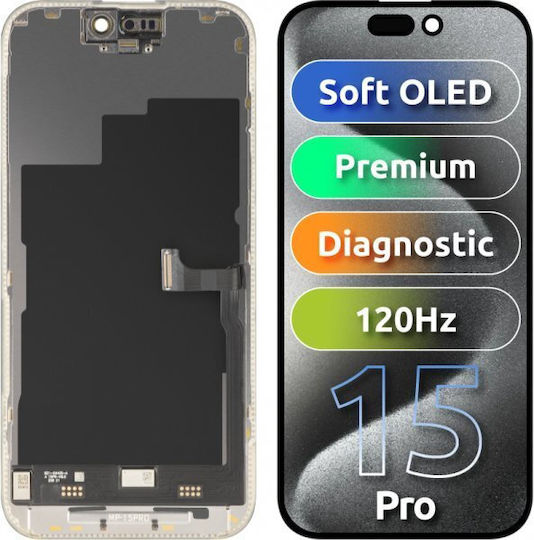 MP Ersatzbildschirm mit Touch-Mechanismus für Apple iPhone 15 Pro Schwarz