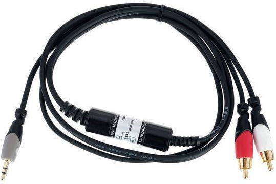 3.5mm Jack Mic To 2 X Rca Male Audio Cable 1.5 Meters Noise Cancelling Feature