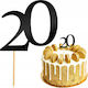 Topper Cake Decoration Number 20 Digit Birthday Anniversary Black