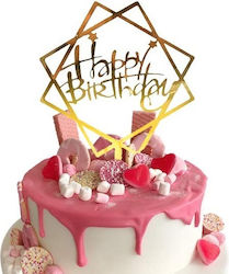 Topper Cake Decoration Happy Birthday Gold