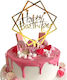 Topper Cake Decoration Happy Birthday Gold