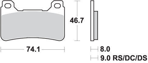 Sbs Brake Pads Kh390 Racing Dual Carbon Black Color
