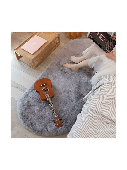 To megalo pazari Furry Grey Runner Rug 60x180cm