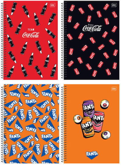 interDRUK Spiral Ruled Notebook A4 30 Paper Sheets Coca Cola