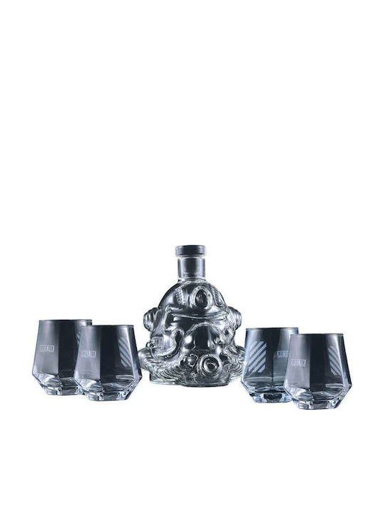 Ukonic Liqueur Serving Decanter with Stopper and Glasses 5 Pieces