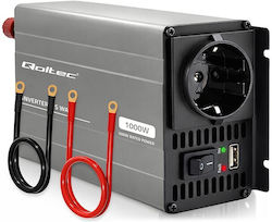 Qoltec Car Power Inverter Modified Sinewave 500W for Conversion 12V DC to 230V AC
