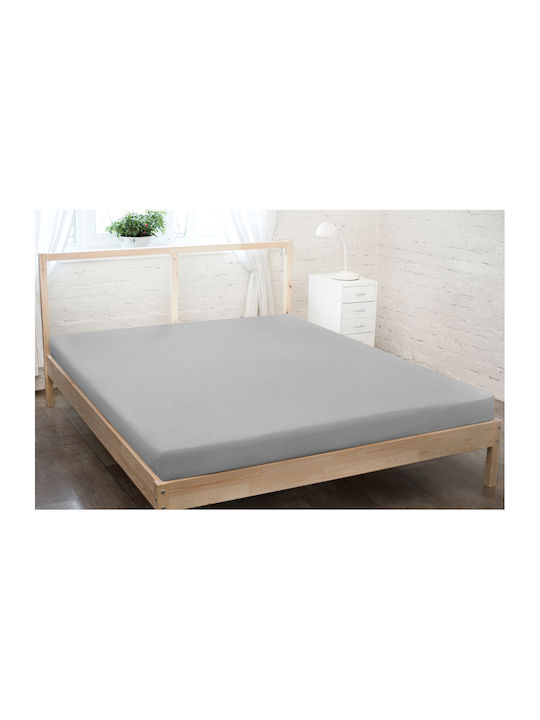 KZ Σεντόνι Υπέρδιπλο με Λάστιχο 160x200εκ. Gray