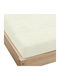 KZ Bed Sheet King Size With Rubber Hugger 180x200cm Ecru