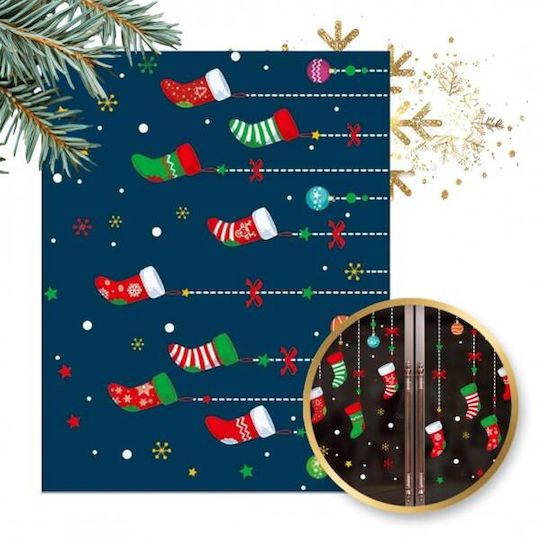 Ecarla Christmas Colorful Window Stickers 2 Sheets 30x45cm Nkd24