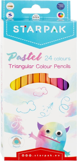 Creioane Colorate Pastel Triunghiulare 24 Culori 472398