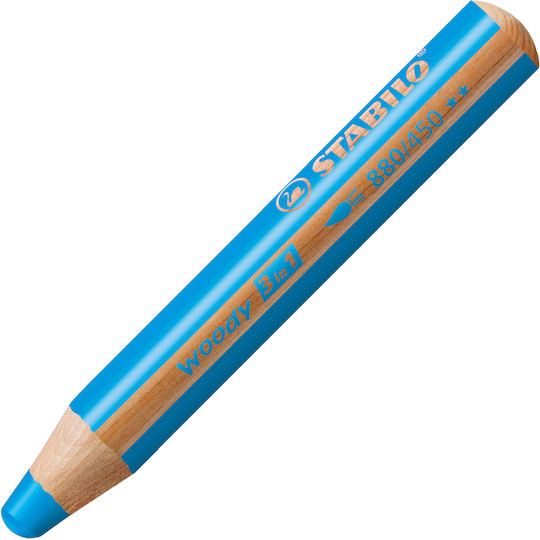 Stabilo Woody 3-in-1 Crayon Light Blue Cyan 880/2450