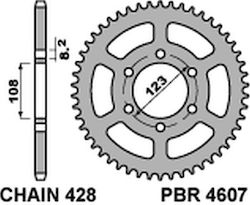 Pbr 4607 Rear Sprocket 49 Derbi Gpr 125 4t Steel Durable Strong Pbr 4607 Rear Sprocket 49 Derbi Gpr 125 4t Steel Durable Strong