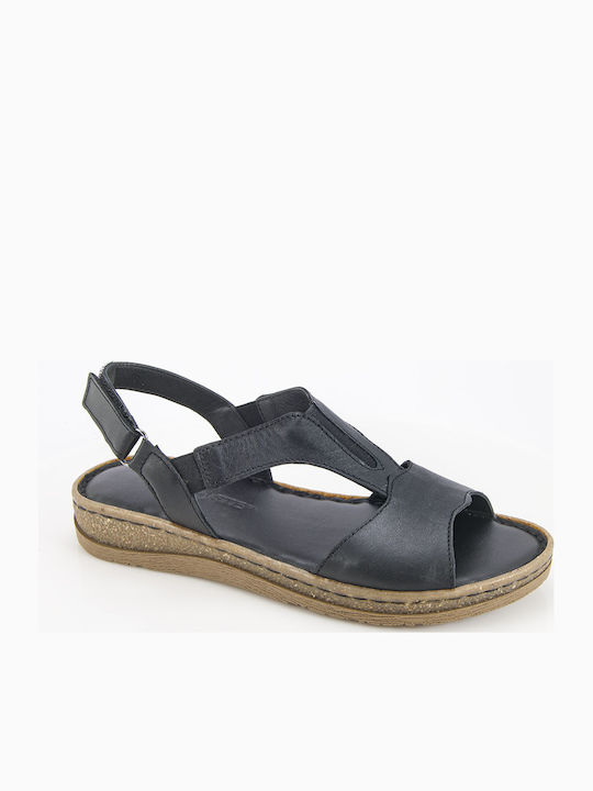 Safe Step Leather Women's Anatomic Black Sandals