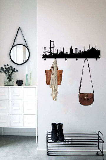 SteweHome Metallische Wandhalterung 6 Haken 50x18x18cm