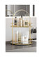 SteweHome Floor Organizer Acrylic Gold