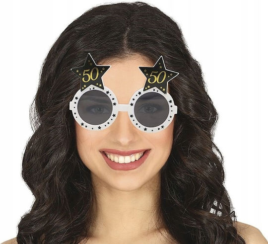 Glasses 50th Birthday Black White Star Party Photo Booth