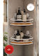 SteweHome Corner Wall Mounted Bathroom Shelf Metallic White