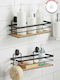 SteweHome Wall Mounted Bathroom Shelf Metallic Black