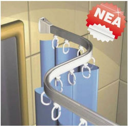 Flexible Shower Curtain Rod Curtain Track Wall Mounted Aluminium 300cm