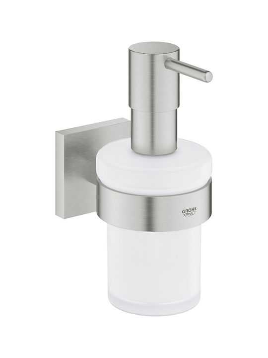 Grohe Cube Стенен Дозатор от Неръждаема Стомана Сив
