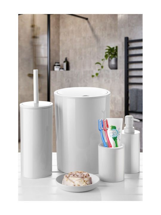 SteweHome Σετ Πατάκια Μπάνιου STE-034648-P34648 Λευκό 18x18εκ. 5τμχ