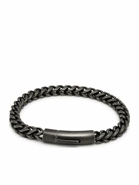 Herren Armband Kette 6mm Edelstahl Stahl 21,5 Zentimeter Oxidiert Tribute Modern Oxidiertes Edelstahl 0230452002