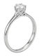 Single Stone Ring In 14K White Gold With Synthetic Diamond