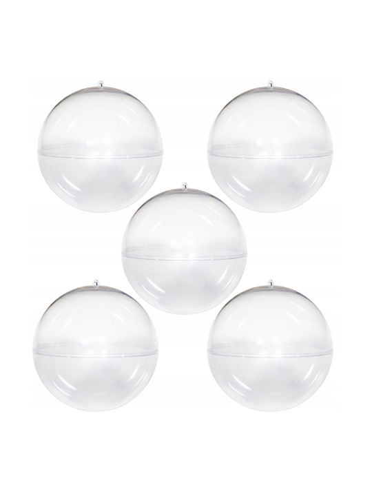 Acrylic Christmas Bauble Top Opening 5pcs 12cm