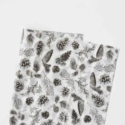 Blumenpapier "natürliche Elemente" Kiefernzapfen Blätter 50x70 cm 10 Stück