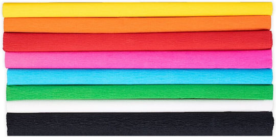 Crepe Papier 25x200 Cm 8 Rollen 8 Verschiedene Farben Mix Happy Color 3640 2521-mix 8 Basic