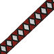 Strap Rhombus Embossed Polyester Dark Black Red White 2.2 Cm Meter