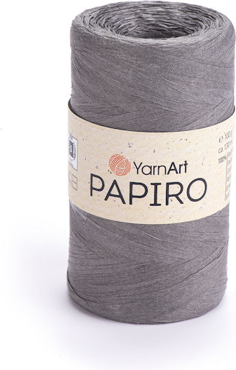 YarnArt Papiro 1321 Graues Strickgarn 100% Raffia Paper 100g 130m