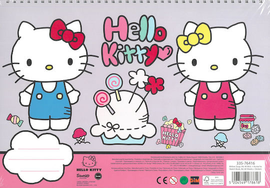 Gim Drawing Pad 23x33 40 Sheets Stickers Hello Kitty