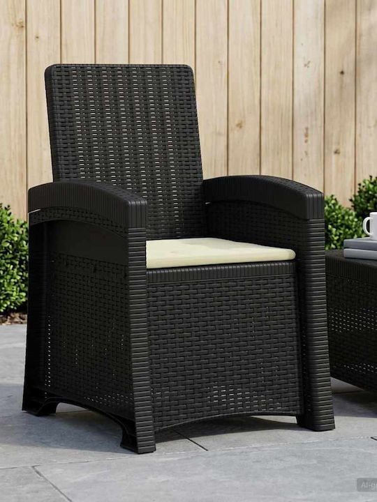 vidaXL Gartenstühle Rattan Anthrazit 56x63x92cm