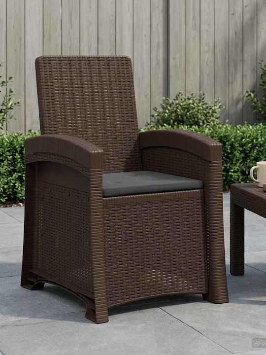 Gartenstühle Rattan Braun 56x63x92cm