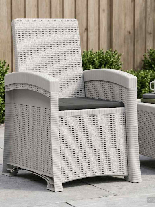 Gartenstühle Rattan Weiß 56x63x92cm