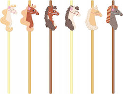 Bunte Papier Strohhalme Pferde Ponys Pferde Geburtstag Set 6 Stück Bunte Papier Strohhalme Pferde Ponys Pferde Geburtstag Set 6 Stück
