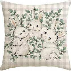 Ecarla Frühlings-Kopfkissenbezug 45x45cm Osterhasen Pod226