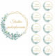 Sweet Thank You Stickers Eucalyptus Boho Leaves Communion 50mm 10pcs