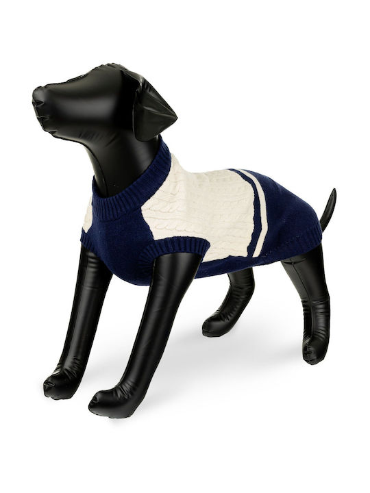 Sweater Dog Beige-navy Size L 45