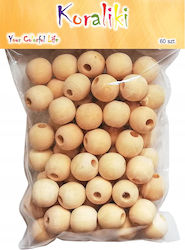 Wooden Beads 18mm Pack 60 Pcs