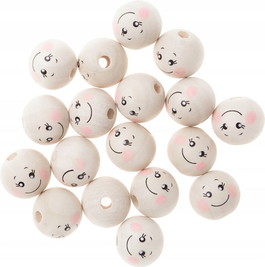 Holzperlen Smile Faces Traumfänger 2cm 40g