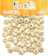 Flat Wooden Beads 14mm Pack 80 Pcs