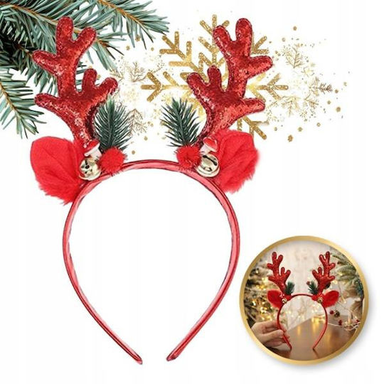 Ecarla Weihnachtsbekleidungsaccessoires Stirnband Ohren Rentier Geweih Rote O538cze