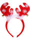 Red Reindeer Horns Headband Snowflake 1 Pc