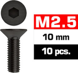 Ultimate Racing M2.5x10mm Flachkopfschrauben 10...
