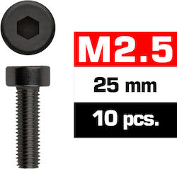 Ultimate Racing M2.5x25mm Schrauben mit Kopf 10...