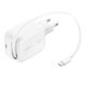 Belkin Φορτιστής με Ενσωματωμένο Καλώδιο GaN USB-C 45W Power Delivery Λευκός (BOOST Charge Pro)