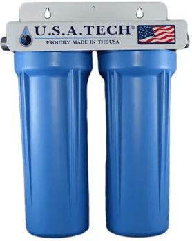 USA Tech Double Under Sink Water Filter System with Replacement Filter WFI0452